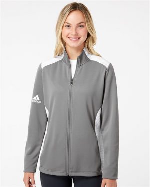 Adidas Women's Textured Mixed Media Full-Zip Jacket A529