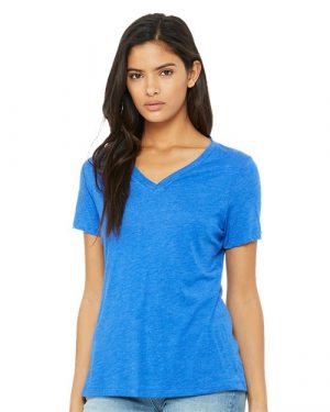 BELLA + CANVAS Women's Relaxed Triblend Short Sleeve V-Neck Tee 6415
