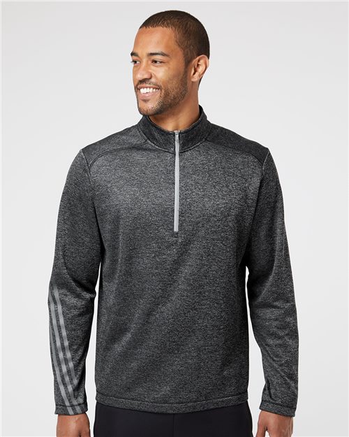 Adidas Brushed Terry Heathered Quarter-Zip Pullover A284