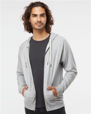 Independent Trading Co. Icon Unisex Lightweight Loopback Terry Full-Zip Hooded Sweatshirt SS1000Z