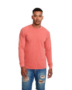 Next Level Adult Inspired Dye Long-Sleeve Crew with Pocket 7451