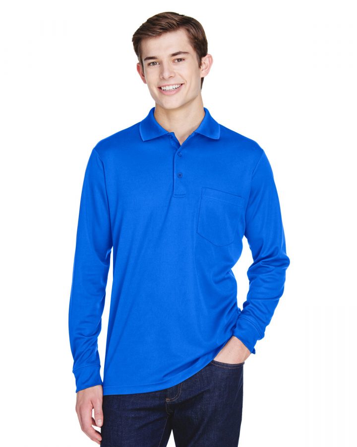 Core365 Adult Pinnacle Performance Long-Sleeve Piqué Polo with Pocket 88192P